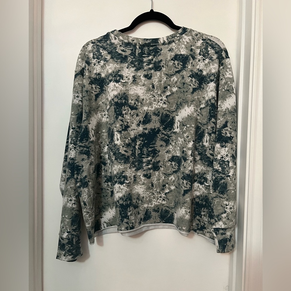 Under Armour Rival Terry Crew Sweatshirt Women's Plus 1X, Green Blue Lightweight - Picture 3 of 4